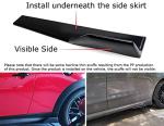iJDMTOY Left/Right Black Carbon Fiber PP Universal Rear Side Skirt Winglets Diffusers Compatible with Car Truck SUV