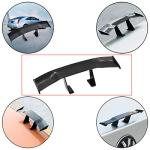 BokWin 2Pcs Universal Car Mini Spoiler Wing, Auto Car Tail Wing Mini Auto Carbon Fiber Texture Decoration Without Perforation Tail Decoration, 6.7 Inch Length (Black)