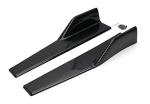 iJDMTOY Left/Right Black Carbon Fiber PP Universal Rear Side Skirt Winglets Diffusers Compatible with Car Truck SUV