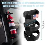 Ohleats Roll Bar Fire Extinguisher Holder, Adjustable Fire Extinguisher Mount Strap with American Flag Pattern, Car Accessories Fixed Belt for Wrangler JK JKU TJ CJ Gladiator (Black)
