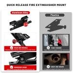 Quick Release Fire Extinguisher Mount - Aluminum Adjustable UTV Roll Bar Fire Extinguisher Holder Mounting Bracket for Jeep Wrangler TJ JK JL JKU Polaris RZR Ranger Cam-Am X3 Universal