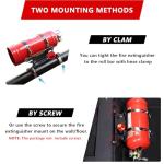 Quick Release Fire Extinguisher Mount - Aluminum Adjustable UTV Roll Bar Fire Extinguisher Holder Mounting Bracket for Jeep Wrangler TJ JK JL JKU Polaris RZR Ranger Cam-Am X3 Universal