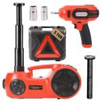 ROGTZ Upgraded Electric Hydraulic Car Jack Kit 5 Ton 12V Portable Lift Range 20.9 Inch with Impact Wrench and Tire Inflator Pump for SUV Sedan Truck Repair Floor Jack for Tire Change with LED Light