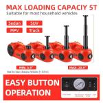 ROGTZ Upgraded Electric Hydraulic Car Jack Kit 5 Ton 12V Portable Lift Range 20.9 Inch with Impact Wrench and Tire Inflator Pump for SUV Sedan Truck Repair Floor Jack for Tire Change with LED Light