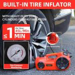 ROGTZ Upgraded Electric Hydraulic Car Jack Kit 5 Ton 12V Portable Lift Range 20.9 Inch with Impact Wrench and Tire Inflator Pump for SUV Sedan Truck Repair Floor Jack for Tire Change with LED Light