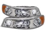 HEADLIGHTSDEPOT Chrome Housing Halogen Headlights Compatible With Lincoln Town Car 1998-2002 Includes Left Driver and Right Passenger Side Headlamps