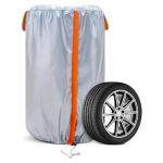 NEVERLAND Large Tire Covers for Storage - Seasonal Tire Storage Bag Waterproof 420D Oxford Tire Stack Cover with Reflective Handle for Indoor/Outdoor Use (Holding 4 Tires Within 35 Inch Diameter)