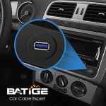 BATIGE Single Port USB 3.0 Male to Female AUX Car Mount Flush Cable Waterproof Extension for Car Truck Boat Motorcycle Dashboard Panel 1ft