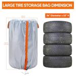 NEVERLAND Large Tire Covers for Storage - Seasonal Tire Storage Bag Waterproof 420D Oxford Tire Stack Cover with Reflective Handle for Indoor/Outdoor Use (Holding 4 Tires Within 35 Inch Diameter)