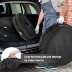 Explore Land Seasonal Tire Cover - Spare Tire Bag with Handle, Heavy Duty Winter Wheel Storage Tote Against Dust and Scratches, 4 Pack (Fits Diameters 26''-28.75'', Black)