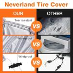 NEVERLAND Large Tire Covers for Storage - Seasonal Tire Storage Bag Waterproof 420D Oxford Tire Stack Cover with Reflective Handle for Indoor/Outdoor Use (Holding 4 Tires Within 35 Inch Diameter)