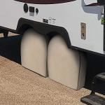Leader Accessories 4-Pack Tire Covers - Heavy Duty Wheel Protectors for Truck, SUV, Jeep, Camper, Trailer, RV - Waterproof 600D Oxford - Universal Fits 29.25"-31.75" Diameter, Tan