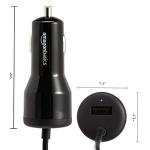 Amazon Basics 30W USB Car Charger, 1 USB-C (18W) Cable with PD, 1 USB-A (12W) Port, for Phones (iPhone 16/15/14/13/12/11/X, Samsung, and more), Black