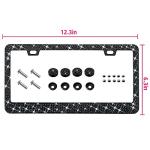 Bling Rhinestone License Plate Frame for Women，Diamond Sparkly Frames| Stainless Steel Frames & Over 1200 pcs Finest 14 Facets Black Glass Crystals Premium Diamond+GiftBox(Black)