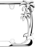 Chrome Palm Tree License Plate Frame for Women, Cute Hawaiian Beach License Plate Frames with Palm Trees