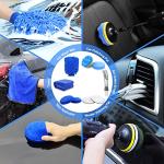 27Pcs Car Detailing Kit, Car Detailing Brush Set, Auto Detailing Drill Brush Set, Car Detailing Brushes, Car Wash Kit, Car Accessories, Car Cleaning Tools Kit for Interior, Exterior, Wheels