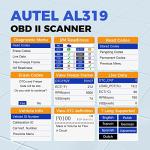 Autel Professional OBD2 Scanner AL319 Code Reader, Enhanced Check and Reset Engine Fault Code, Live Data, Freeze Frame, CAN Car Diagnostic Scan Tools for All OBDII Vehicles After 1996, 2025 Upgraded
