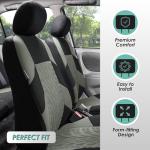 FH Group Car Seat Covers Full Set Gray Premium Cloth - Universal Fit, Automotive Low Back Front Seat Covers, Airbag Compatible, Split Bench Rear Seat, Washable, for SUV, Sedan