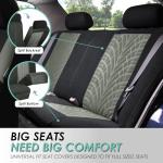 FH Group Car Seat Covers Full Set Gray Premium Cloth - Universal Fit, Automotive Low Back Front Seat Covers, Airbag Compatible, Split Bench Rear Seat, Washable, for SUV, Sedan