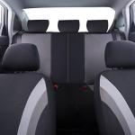 CAR PASS Line Rider Sporty Cloth 11PCS Universal Fit Car Seat Cover -100% Breathable with 5mm Composite Sponge Inside,Airbag Compatible,3zipper Bench(Full Set, Black and Gray)