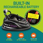 SereneLife 12V Electric Bumper Car for Kids – Remote Control Option, 360° Spin, LED Lights, Safety Belt, Kids Toddler Baby Bumper Car 3-8 Years (Black)