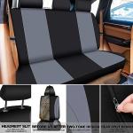 Fabbay 21 Pcs Car Seat Covers Full Set Car Floor Mats Steering Wheel Cover Armrest Seat Belt Pad Seatbelt Cup Mats Emblem Ring Sticker for Sedans Trucks SUV(Black, Gray)