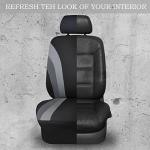 CAR PASS Line Rider Sporty Cloth 11PCS Universal Fit Car Seat Cover -100% Breathable with 5mm Composite Sponge Inside,Airbag Compatible,3zipper Bench(Full Set, Black and Gray)