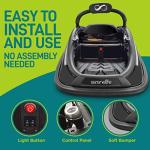 SereneLife 12V Electric Bumper Car for Kids – Remote Control Option, 360° Spin, LED Lights, Safety Belt, Kids Toddler Baby Bumper Car 3-8 Years (Black)