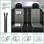 FH Group Car Seat Covers Full Set Gray Premium Cloth - Universal Fit, Automotive Low Back Front Seat Covers, Airbag Compatible, Split Bench Rear Seat, Washable, for SUV, Sedan