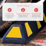 Pyle Curb Parking Garage Floor Stopper - 72 Inch Extra Wide Heavy Duty Rubber Parking Lot Stopper, for Vehicles Truck Driveway, Protect Bumpers for Cars Vans Trucks - Pyle PCRSTP14, Black
