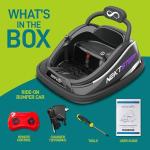 SereneLife 12V Electric Bumper Car for Kids – Remote Control Option, 360° Spin, LED Lights, Safety Belt, Kids Toddler Baby Bumper Car 3-8 Years (Black)