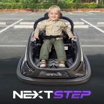 SereneLife 12V Electric Bumper Car for Kids – Remote Control Option, 360° Spin, LED Lights, Safety Belt, Kids Toddler Baby Bumper Car 3-8 Years (Black)