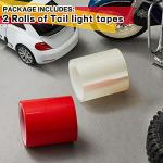 Patelai 16.4 ft x 2 Inches Self Adhesive Repair Light Tape Auto Tail Fog Lights Tint Headlight Lens (Red, Clear, Rolls)