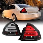AKKON - Fits 2006-2013 Chevy Impala 2014-2016 Impala Limited LED [Tube Bar] Black Tail Light Brake Lamp Left+Right Pair