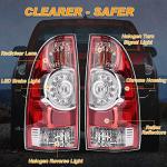 Nakuuly Tail Light Rear Lamp Compatible With 2005-2015 Toyota Tacoma Pickup Driver and Passenger Side LED Lens Taillights Brake Signal Assembly with Bulb and Harness