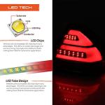 AKKON - Fits 2006-2013 Chevy Impala 2014-2016 Impala Limited LED [Tube Bar] Black Tail Light Brake Lamp Left+Right Pair