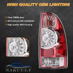 Nakuuly Tail Light Rear Lamp Compatible With 2005-2015 Toyota Tacoma Pickup Driver and Passenger Side LED Lens Taillights Brake Signal Assembly with Bulb and Harness