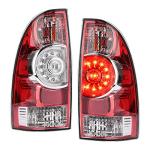 Nakuuly Tail Light Rear Lamp Compatible With 2005-2015 Toyota Tacoma Pickup Driver and Passenger Side LED Lens Taillights Brake Signal Assembly with Bulb and Harness