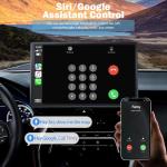Wireless Carplay Screen for Car 7" Portable Apple Carplay & Android Auto Car Stereo with Backup Camera, GPS Navigation/Mirror Link/Voice Control Siri/Bluetooth FM, AUX for All Vehicles