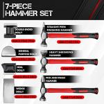 C&T Auto Body Repair Tool Hammer Dolly Set 7 Piece, Car Body Repair Tool Kit with Carrying Case, Carbon Steel Dolly and Hammer Dent Body Fender Tool Set