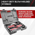 C&T Auto Body Repair Tool Hammer Dolly Set 7 Piece, Car Body Repair Tool Kit with Carrying Case, Carbon Steel Dolly and Hammer Dent Body Fender Tool Set