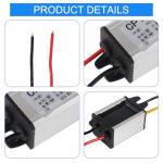 2PCS 12V to 6V Car Power Voltage Converter DC 9V-22V 12V to DC 6V Buck Voltage 3A 18W Waterproof High Efficiency Step Down Volt Module Power Supply Adapter for Auto Car Truck Vehicle Boat Solar System