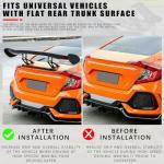 JMTBNO 47 Inch GT Rear Spoiler for Car, Carbon Fiber GT Style Truck Wing Spoiler Compatible with Chevy Corvette Camaro Nissan Lexus Ford Mustang Hyundai Elantra Honda Civic Nissan Toyota Mazda