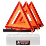 CARTMAN 3 Pack Warning Triangle DOT Approved, Identical to United States FMVSS 571 125 Reflective Warning Road Safety Triangle Kit with White Case