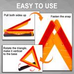 CARTMAN 3 Pack Warning Triangle DOT Approved, Identical to United States FMVSS 571 125 Reflective Warning Road Safety Triangle Kit with White Case