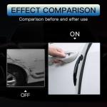 Arwrilt 4 PCS Car Door Anti-Collision Strip, Rearview Anti-Impact Sticker, Door Protection Decorative Covers, Door Edge Bumper Guard, Universal Car Side Door Edge Protector (Black)