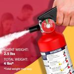 Ougist ABC Dry Powder Fire Extinguisher, 2.5 lb – 1-A:10-B:C Rated, Fire Extinguisher for Home, Kitchen, Office & Vehicle, Fire Extinguisher with Easy-Grip Handle & Quick Release, Model FF1KG,2 Pack