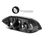 DWVO Headlight Assembly Compatible with 05-10 Chevy Cobalt/05-06 Pursuit/07-09 Pontiac G5 Chrome Housing Amber Reflector Driver and Passenger Side