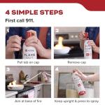 Kidde Flame Out Fire Fighting Spray, 17.6 oz, for Home Use, Kitchens, Dorms, Apartments