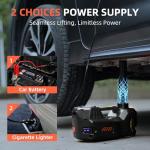 FEANISIFEI Electric Car Jack 5 Ton 12V Floor Jack with Inflator Pump Portable Hydraulic Jack Vehicle Lift for Car SUV Sedan MPV Tire Change with Led Light